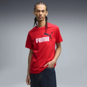 Zdjęcie produktu PUMA Męska koszulka Essentials z dwukolorowym logo No. 1, Odzież, Czerwony