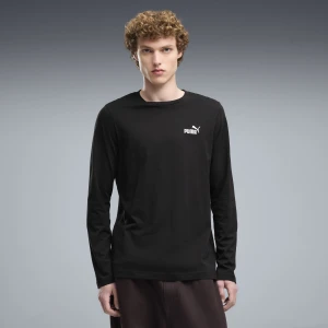 PUMA Męska koszulka Essentials z logo No. 1 i długim rękawem, Odzież, Czarny