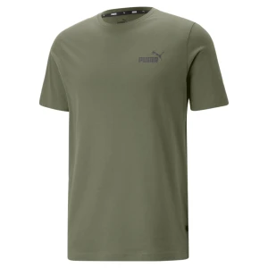 PUMA Męska koszulka Essentials z małym logo, Odzież, Zielony,