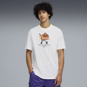 PUMA Męska koszulka koszykarska Junior Varsity I o luźnym kroju, Akcesoria, Biały,