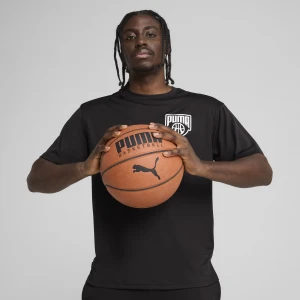 PUMA Męska koszulka koszykarska Posterize, Odzież, Czarny,