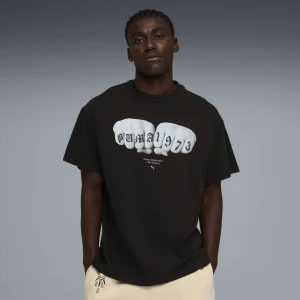 PUMA Męska koszulka koszykarska Swish N' Ink I o kroju oversize, Odzież, Czarny,