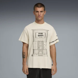 PUMA Męska koszulka koszykarska Swish N' Ink II o kroju oversize, Akcesoria, Biały,