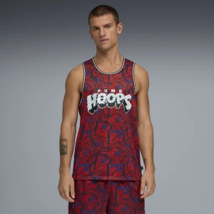 PUMA Męska koszulka na ramiączkach Flagrant Foul Basketball, Odzież, Czerwony,