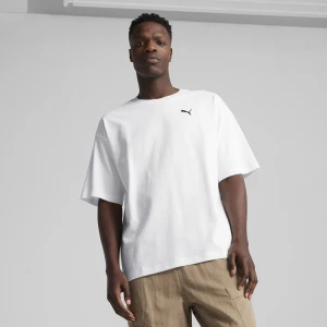PUMA Męska koszulka o kroju oversize WARDROBE ESS, Odzież, Biały,