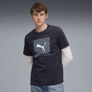 Zdjęcie produktu PUMA Męska koszulka o kwadratowym kroju z grafiką, Odzież, Niebieski