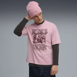 Zdjęcie produktu PUMA Męska koszulka o pudełkowym kroju Paradise Mindset z efektem sprania i grafiką, Odzież, Różowy