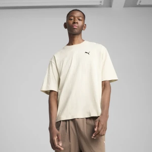 PUMA Męska koszulka o pudełkowym kroju WARDROBE ESS, Odzież, Biały,