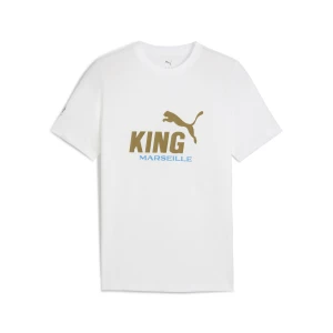 PUMA Męska koszulka Olympique Marsylia KING z logo, Akcesoria, Biały,