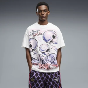 PUMA Męska koszulka oversize Melo Asteriks, Odzież, Biały