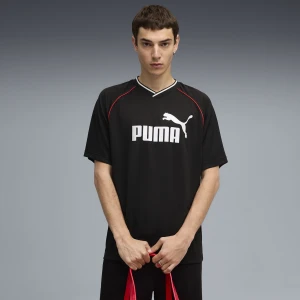 PUMA Męska koszulka piłkarska Essentials, Odzież, Czarny,