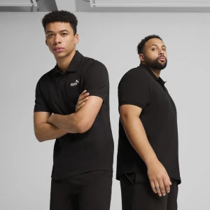 PUMA Męska koszulka polo Essentials z logo No. 1 z piki, Odzież, Czarny,