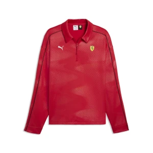 PUMA Męska koszulka polo Scuderia Ferrari Premium z długim rękawem, Akcesoria, Czerwony,