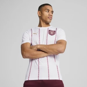 PUMA Męska koszulka przedmeczowa Manchester City, Odzież, Biały,