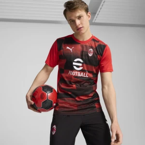 PUMA Męska koszulka przedmeczowa z krótkim rękawem AC Milan, Odzież, Czerwony,
