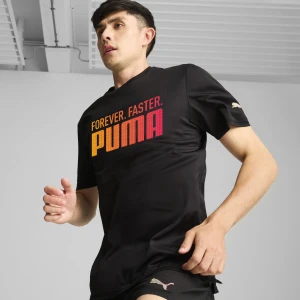 PUMA Męska koszulka RUN FAV „Forever. Faster”, Odzież, Czarny,