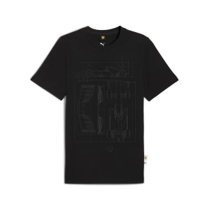 PUMA Męska koszulka Scuderia Ferrari Sportswear z grafiką, Akcesoria, Czarny,