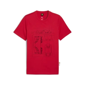PUMA Męska koszulka Scuderia Ferrari Sportswear z grafiką, Akcesoria, Czerwony,
