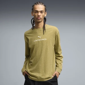 PUMA Męska koszulka z długim rękawem Run Culture Collective z grafiką, Odzież, Brązowy
