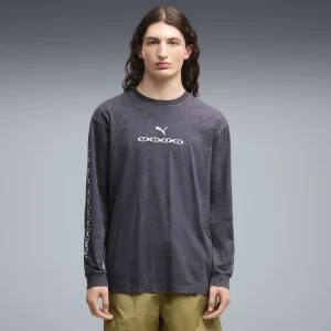 PUMA Męska koszulka z długim rękawem Run Culture Collective z grafiką, Odzież, Szary