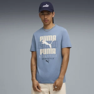 Zdjęcie produktu PUMA Męska koszulka z nałożonymi na siebie grafikami, Odzież, Niebieski