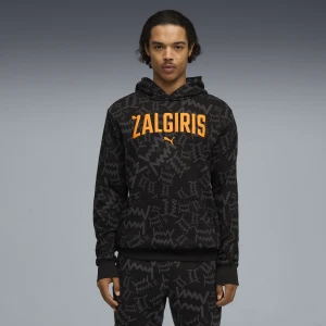 PUMA Męska koszykarska bluza z kapturem BC Zalgiris Kaunas po meczu, Akcesoria, Czarny,