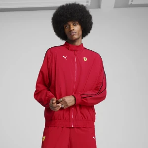 PUMA Męska kurtka oversize Scuderia Ferrari HP Race T7, Odzież, Czerwony,
