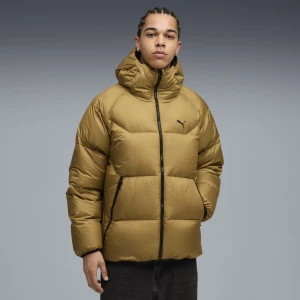 PUMA Męska kurtka puchowa z kapturem, Odzież, Brązowy,