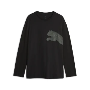 PUMA Męska luźna koszulka Essentials Big Cat Logo z długim rękawem, Odzież, Czarny