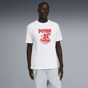 Zdjęcie produktu PUMA Męska luźna koszulka z grafiką z motywem śniadania, Odzież, Biały