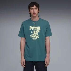 Zdjęcie produktu PUMA Męska luźna koszulka z grafiką z motywem śniadania, Odzież, Zielony