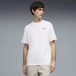 Zdjęcie produktu PUMA Męska luźna koszulka z nadrukowanym napisem, Odzież, Biały