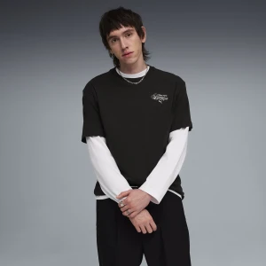 Zdjęcie produktu PUMA Męska luźna koszulka z nadrukowanym napisem, Odzież, Czarny