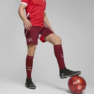 PUMA Męska replika spodenek do piłki nożnej reprezentacji Szwajcarii, Odzież, Czerwony,