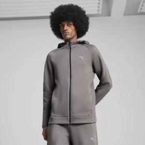 PUMA Męska rozpinana bluza z kapturem EVOSTRIPE, Odzież, Szary,