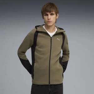 PUMA Męska rozpinana bluza z kapturem Evostripe, Odzież, Zielony,