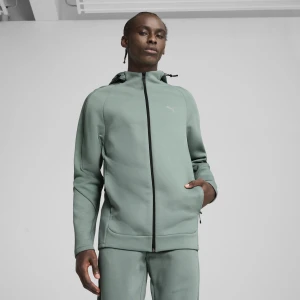 PUMA Męska rozpinana bluza z kapturem EVOSTRIPE, Odzież, Zielony,