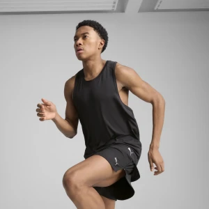 PUMA Męska siateczkowa koszulka bez rękawów do biegania z grafiką, Odzież, Czarny,