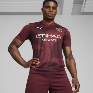 PUMA Męska trzecia koszulka Manchester City 24/25, Odzież, Czerwony,