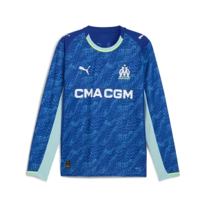 PUMA Męska trzecia koszulka z długim rękawem Olympique Marsylia 25/26, Akcesoria, Niebieski,