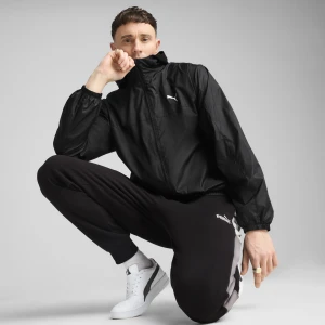 PUMA Męska Wiatrówka o standardowym kroju Essentials, Odzież, Czarny,