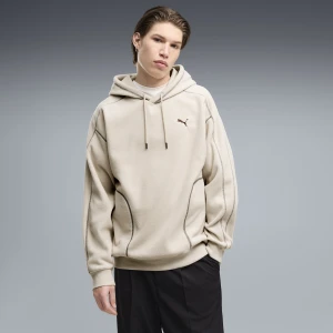 PUMA Męska zimowa bluza z kapturem Essentials Elevated o luźnym kroju, Odzież, Beżowy