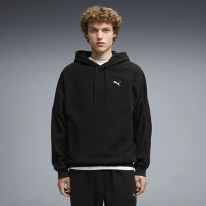 PUMA Męska zimowa bluza z kapturem Essentials Elevated o luźnym kroju, Odzież, Czarny