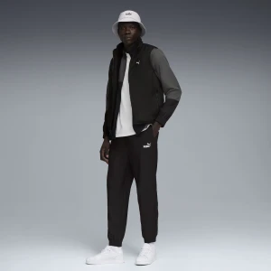 PUMA Męski dres z blokami kolorów z tkaniny, Odzież, Czarny,