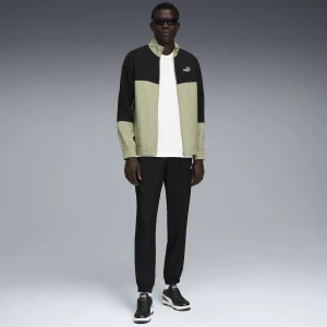 PUMA Męski dres z blokami kolorów z tkaniny, Odzież, Zielony,
