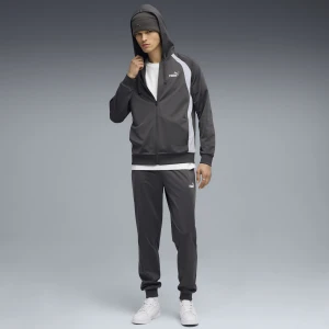 PUMA Męski dres z poliestru z kapturem, Odzież, Szary,