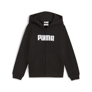 PUMA Męski zapinany polar z kapturem Essentials, Akcesoria, Czarny,