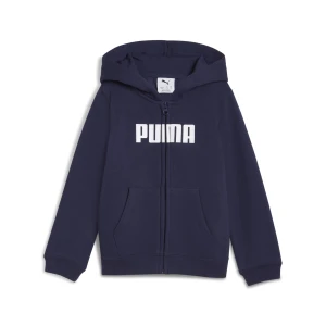 PUMA Męski zapinany polar z kapturem Essentials, Akcesoria, Niebieski,