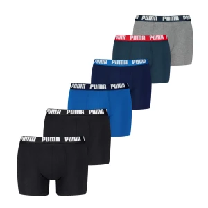 PUMA Męskie bokserki (6 par), Odzież, Niebieski,