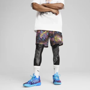 PUMA Męskie legginsy do koszykówki 2 w 1 Melo Alien Skins, Odzież, Czarny,
